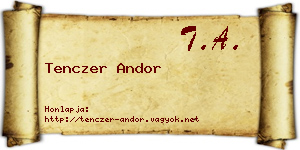 Tenczer Andor névjegykártya