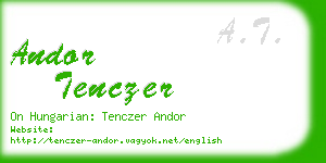 andor tenczer business card